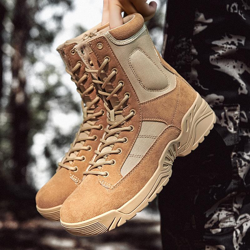 Large Size Military Boots Men's High-top Tactical Desert Boots Military Fans Outdoor Hiking Training Boots