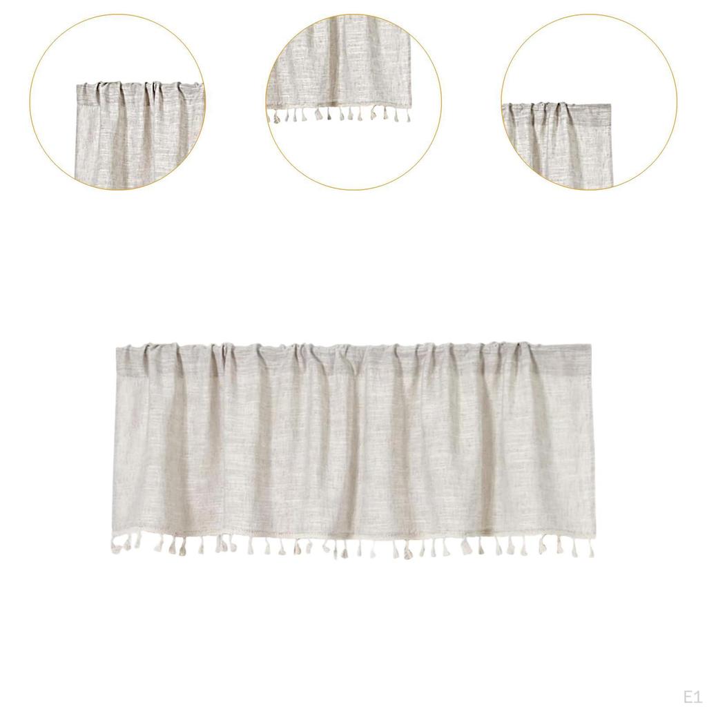 Curtain Valance for Kitchen , Short Design with Blackout Option and Rod Pocket