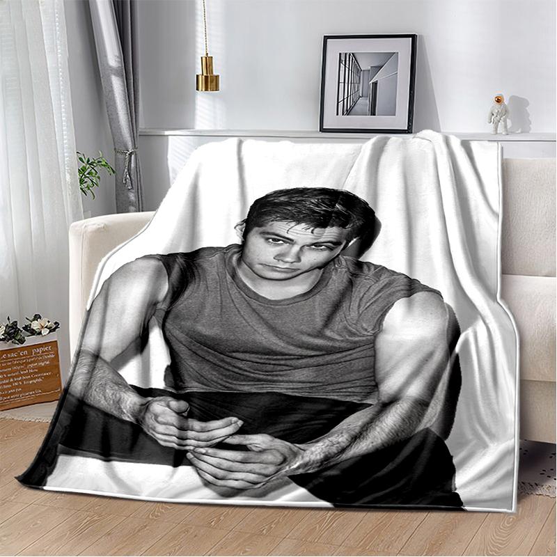 3D Dylan O’Brien DOB Actor Soft Plush Blanket,Flannel Blanket Throw Blanket for Living Room Bedroom Bed Sofa Picnic Cover Gift