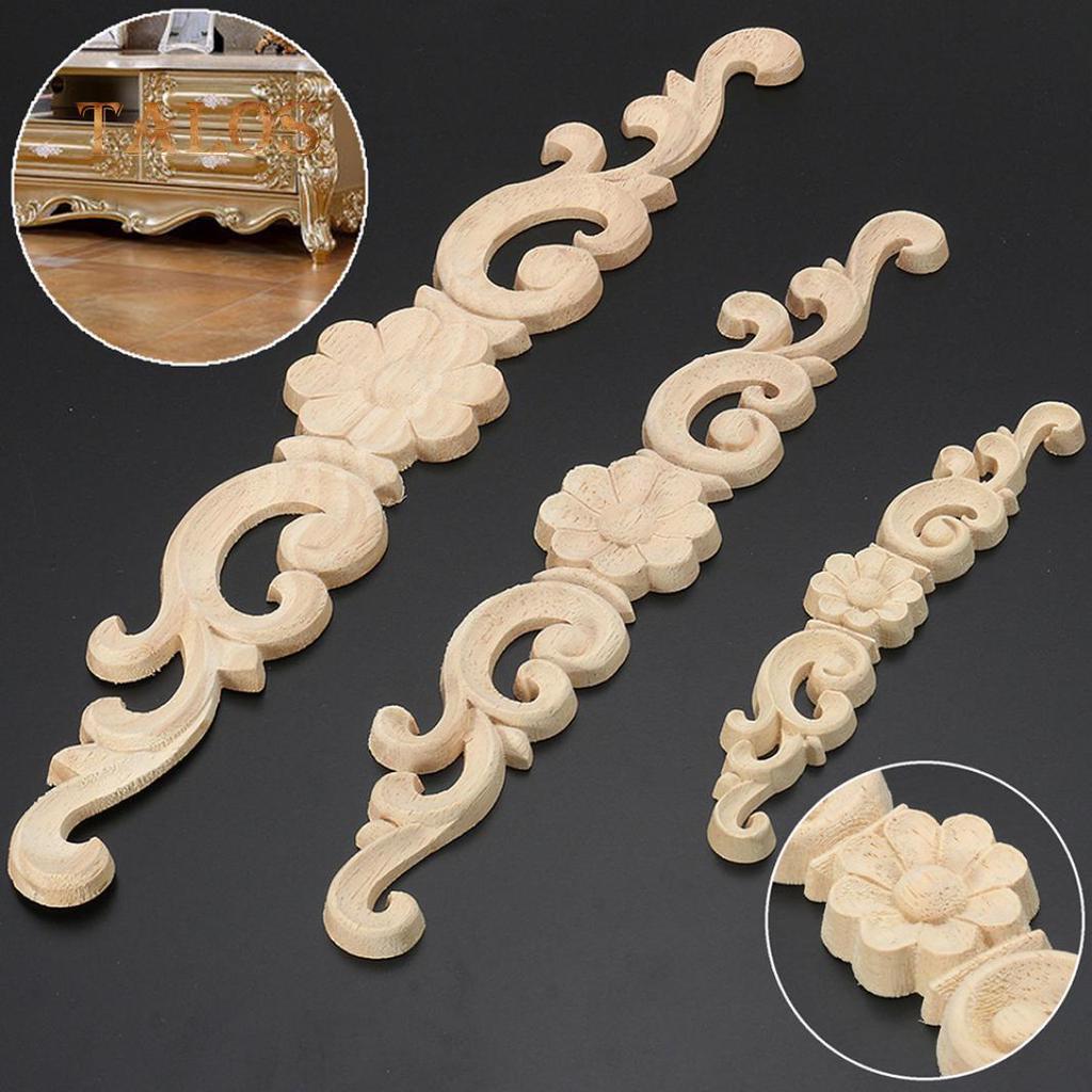 Wood Carved Corner Onlay Applique European Style Door Furniture Cabinet Decor Decoration