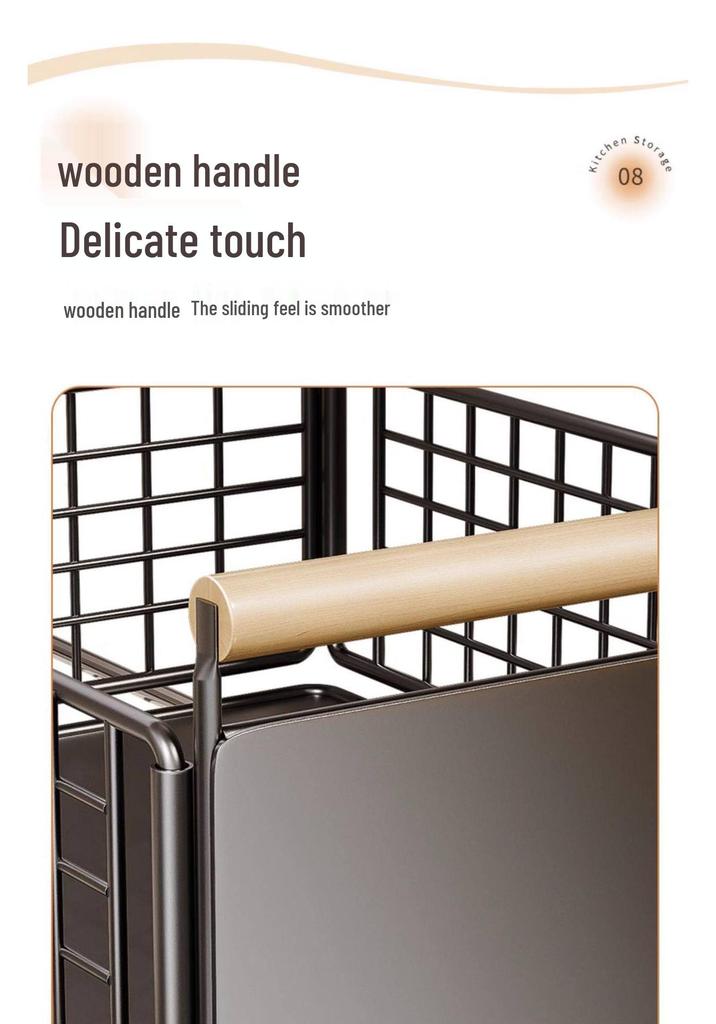 Foldable Kitchen Under-Sink Pull-Out Storage Rack for Seasoning and Tableware