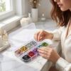 Mixed Nail Glitter 12 Grids 1mm Star Heart Sequins DIY Colorful Art for Manicure Set and Nail Design