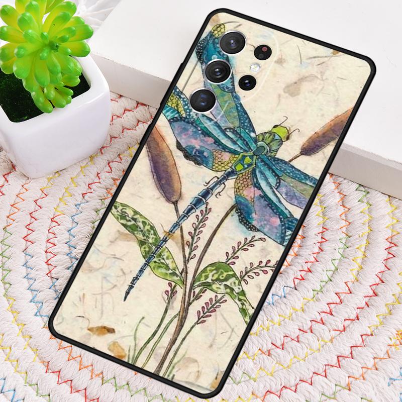 Luxury Dragonfly Silicone Phone Case For Samsung Galaxy note 10 pro S26 S25 S24 S23 S22 S21 Plus S25Ultra Capa Cover