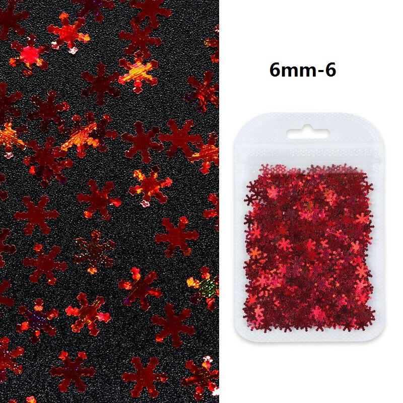1 pachet Fulgi de zăpadă de iarnă Fulgi de artă pentru unghii Paiete felie Accesorii pentru unghii Decorare manichiură 9mm 6mm