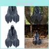 Schwarze Kapuzen-Gothic-Gartenfigur Mysteriöse Harzkunst-Skulptur Dekoratives Stück