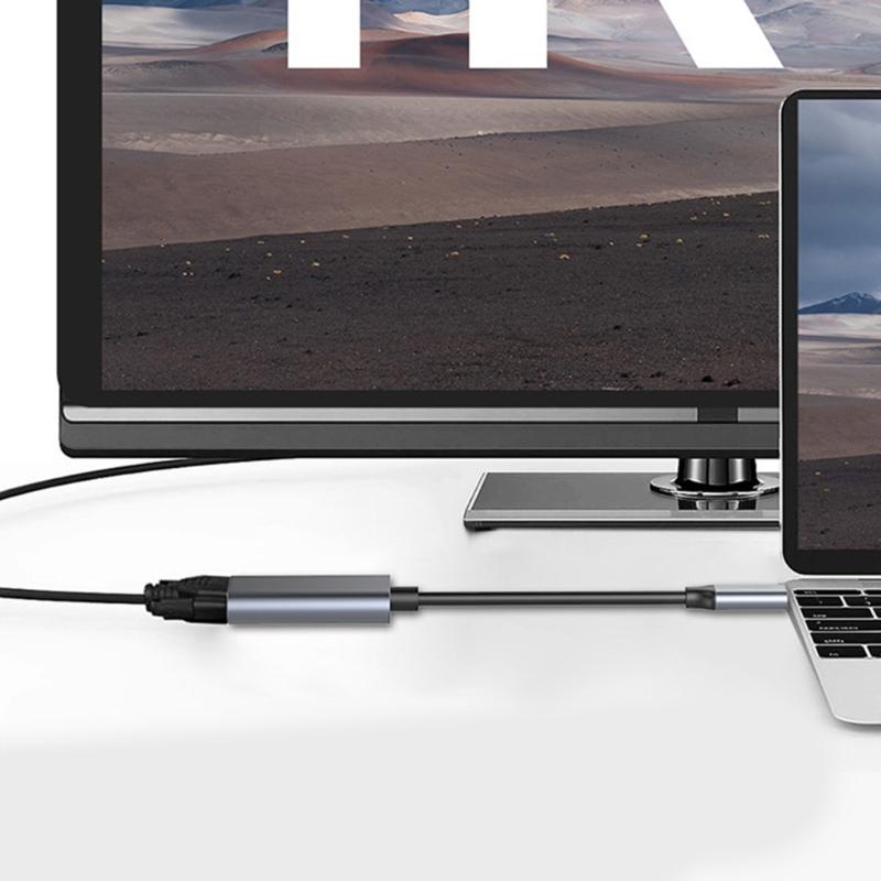 Aluminum USB C To HDTV Adapter Type C To HDTV Adapter 4K@30Hz Video Sound Sync Screen Converters Heat Dissipation