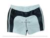 Pantalones Cortos Deportivos de Piel de Cordero Genuina Negro y Blanco 100% Hombre Gimnasio Pantalón de Cuero Boxer