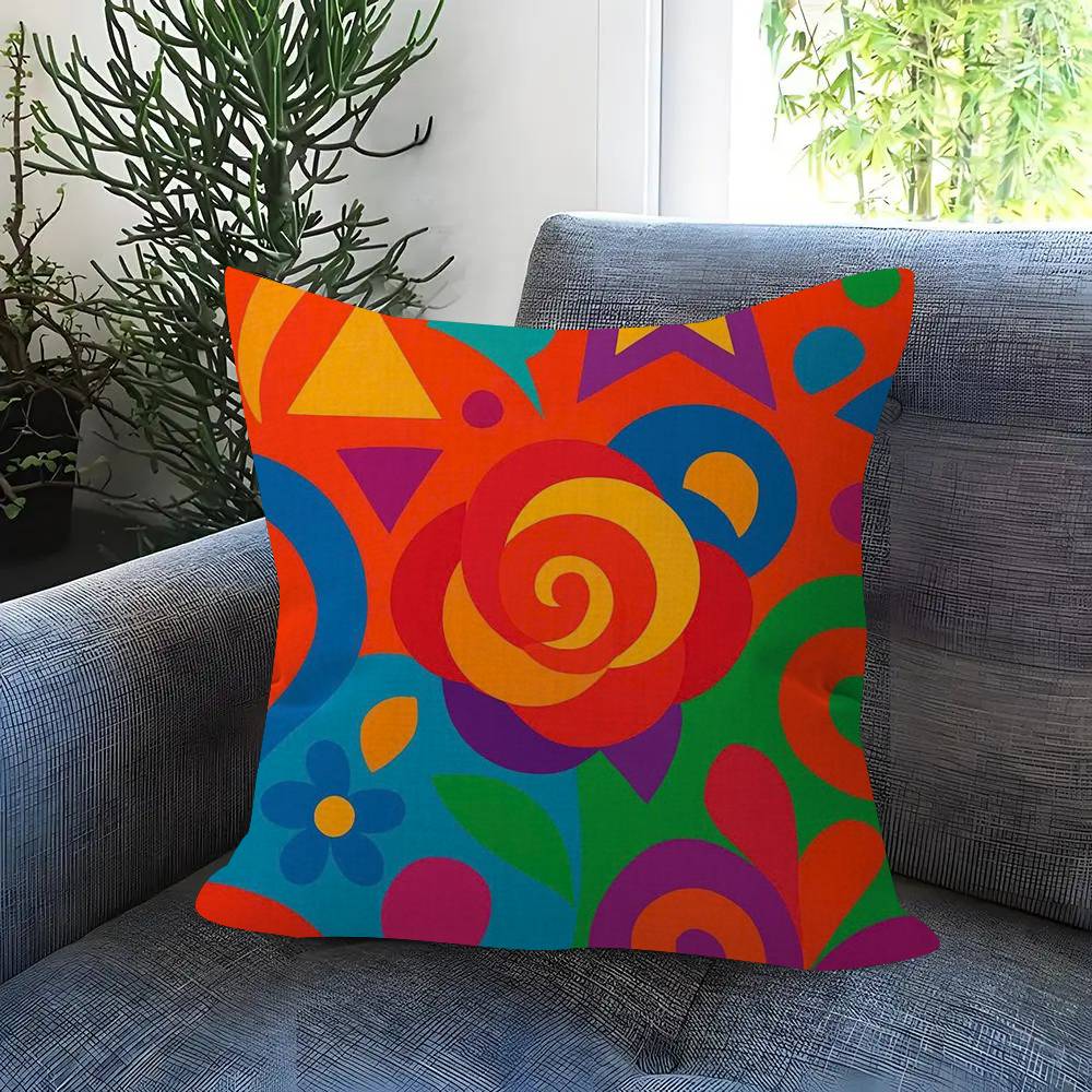 Home Decor Colorful Graffiti Cushion Cover Inches Farmhouse Decor Home Throw Pillow Covers for Couch Decorations