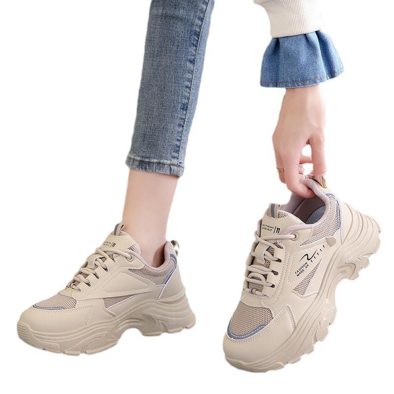 Mesh low-top dad shoes spring new breathable student sports heightened leisure