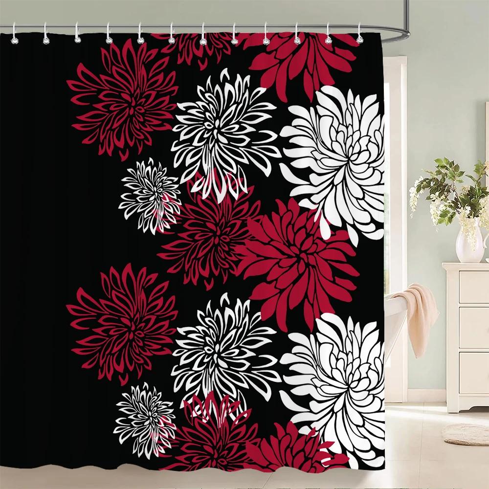 Waterproof Polyester Colorful Shower Curtain Modern Color Print For Bathroom Curtain Long 180*200Cm Shower Curtains Cortina