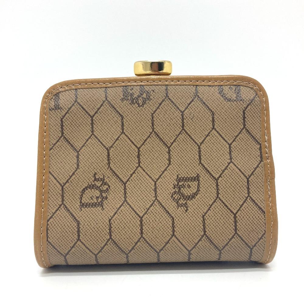Dior Kisslock coin purse case coin purse Leather Brown/GoldHardware
