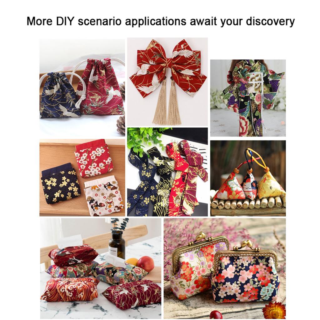 10PCS Japanese Floral Fabric Squares for Quilting Crafting Sewing