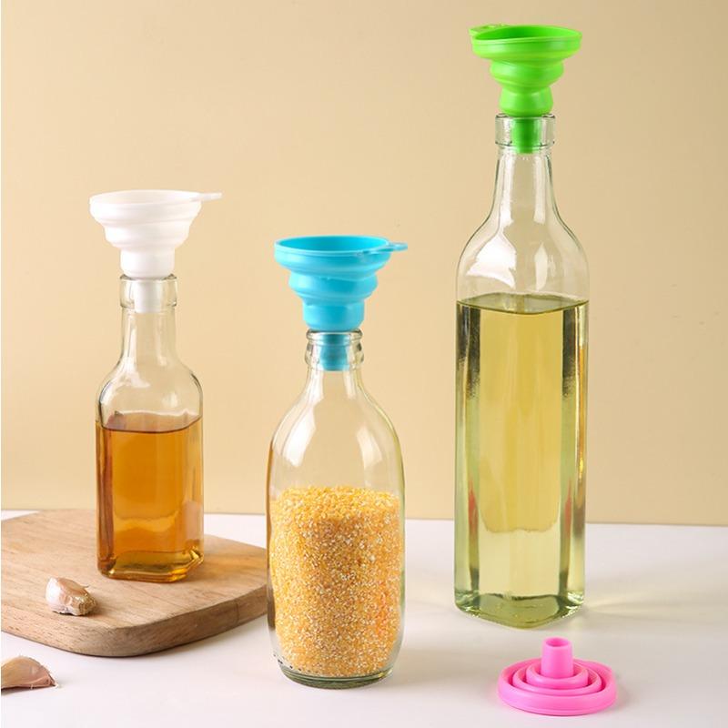 Folding Silicone Funnel with A Small Mouth Household Liquid Funnel Kitchenware Oil Dispenser Oil Funnel