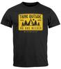 Herren T-Shirt SpuchThink Outside Rückendruck Wald Outdoor Camping-