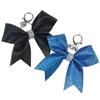 Royal Blue Rhinestone Bow Glitter Leather Keychain Pendant