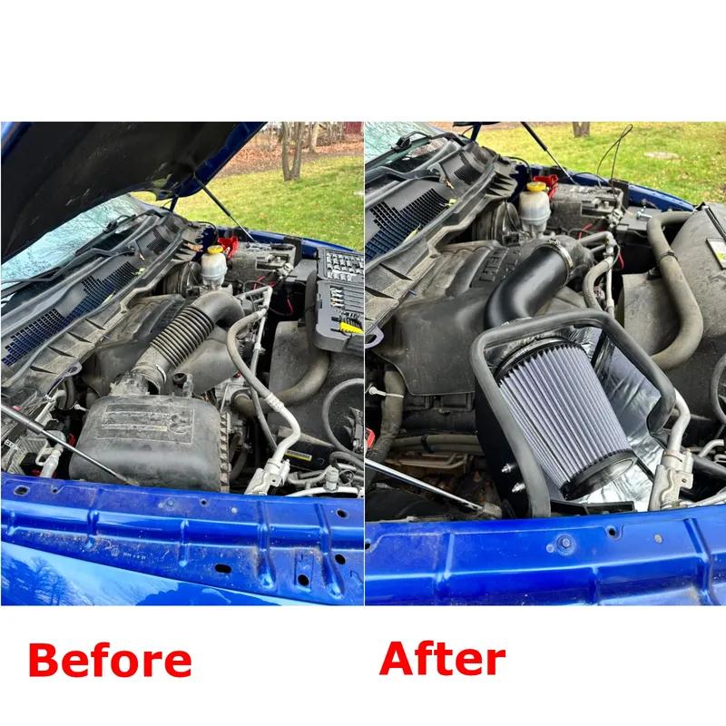Hochdurchfluss-Kaltluftansaugrohr-Kit Filter Hitzeschild Aluminiumlegierung Für 2009-2018 Dodge Ram 1500 5.7L V8 Motor