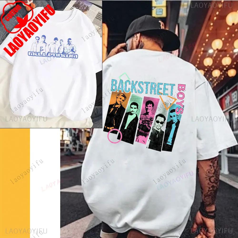 Fashion Backstreet Boys Millennium Tour 2025 Music Unisex Tops Vintage T Shirt Men Women Trend Y2k Short Sleeve T-shirts#Color