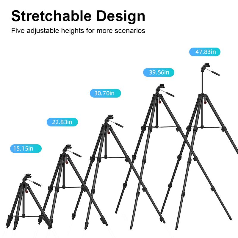 Topworld Mini Lightweight Retractable Aluminum Alloy Tripod Phone Clip Camera Stand Waterproof Shockproof Portable Travel 3kg
