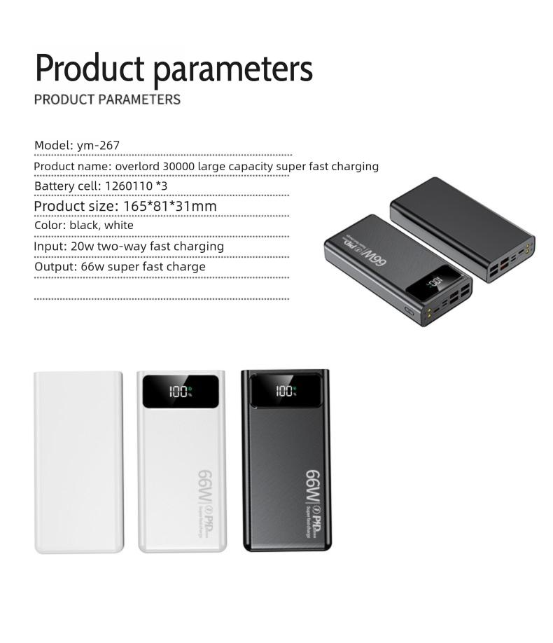 100% Origina 50000mAh powerbank fast charging With 4 USB 3 inputs Portable charger iphone power bank 20