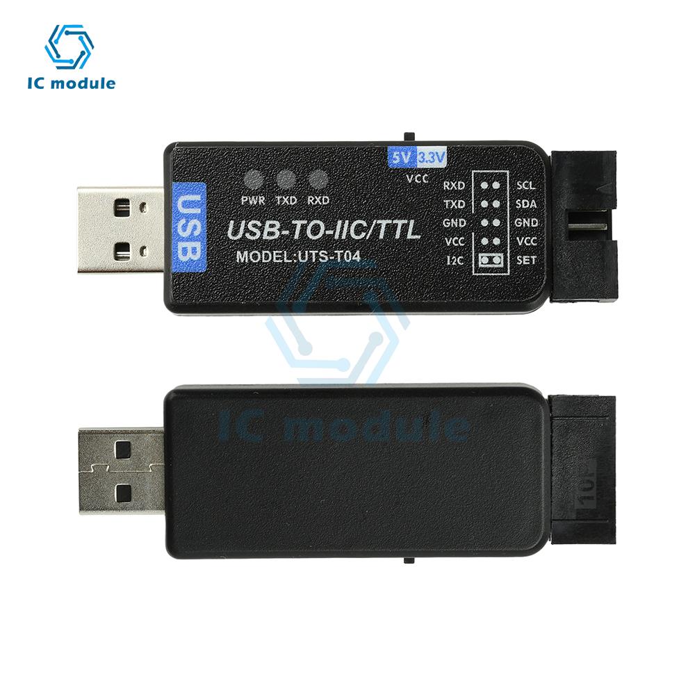 USB to IC2 IIC/TTL Serial Port Uart 2-In-1 Communication Module CH341T Serial Port Flashing Downloader