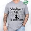 Men's Summer Casual Shirt Funny Cat Escape Plan Science Design T-Shirt Men's Physics Science Nerd Geek Short Sleeve T-Shirt Tops