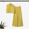 ZANZEA Women Sleeveless Vest Tops and Wide Leg Pants Summer Two Piece Suit Sets