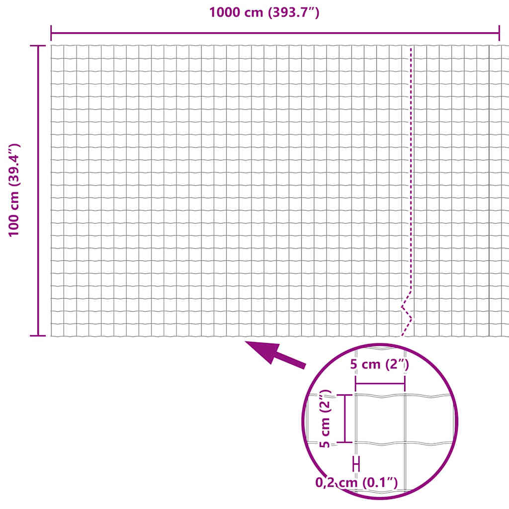 Euro Fence 1 X 10 M PVC Coated Iron
