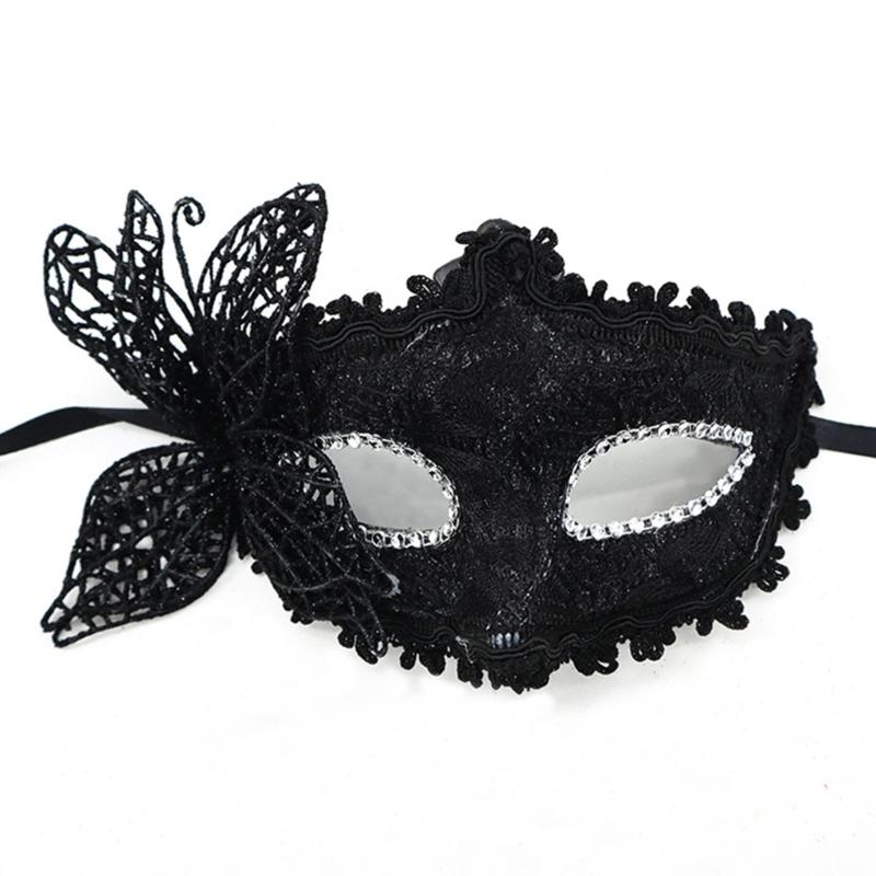 Benátská maska motýla pro ženy Maškarní maska Halloweenská párty maska s držákem Půlmaska Mardi Gras maska