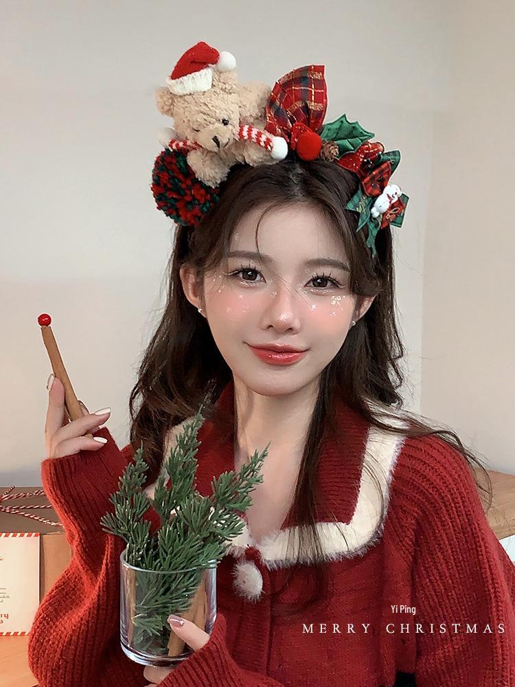 Women's Christmas Headband Plush Hat Hair Accessories for Photos