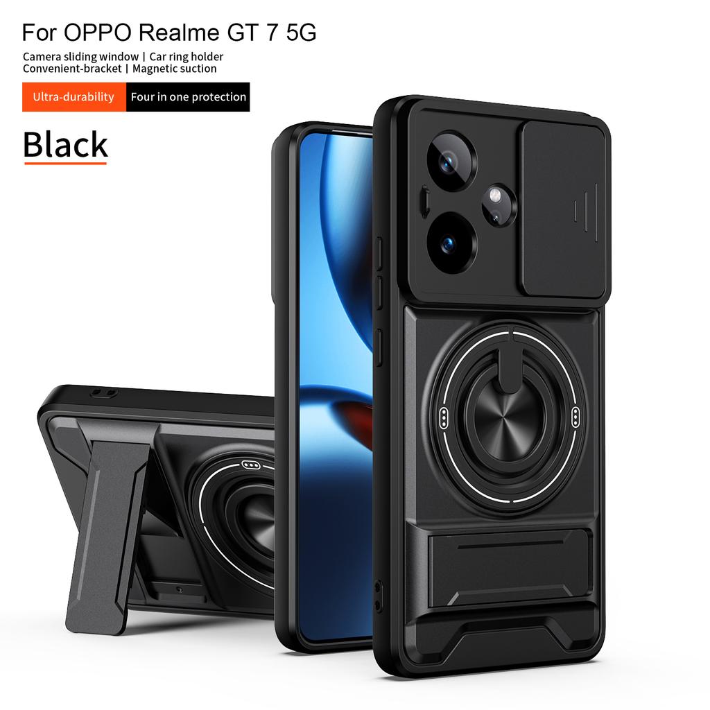 For Realme GT 7 Case Realme GT 7T Cover GT7 GT7T Phone Case Magsafe Magnetic Fold Holder Military Armor Camera Protection Cover
