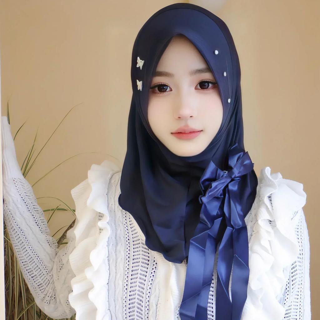 Ramadan Hijab Instant Femei Eșarfă Musulmană Lanț Eșarfă de Cap Înfășurări Elastic Acoperire Cap Gât Șaluri Amira Hijaburi Islamice pentru Rugăciune Turban