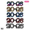 2026 Number Eyeglasses 2026 Happy  Year Glasses Diamond Glitter Sunglasses Cosplay Prop Xmas Party Decoration Funny Glasses