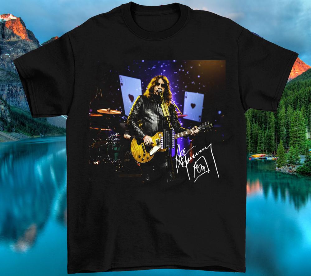 Ace Frehley В Музыкальном Туре Тяжелый Хлопок Черный Полный Размер Унисекс Футболка EN811 Унисекс Футболка XL