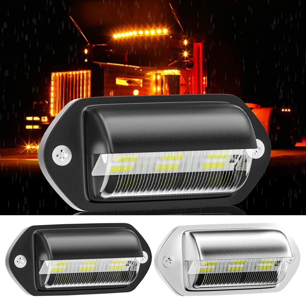 Car LED License Plate Light DC 12V To 24V Waterproof 6 LED License Plate Lamp Taillight Truck SUV Trailer Van RV Boats Accessory