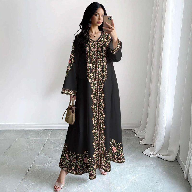 Printed Muslin Fashion Casual Loose Dress