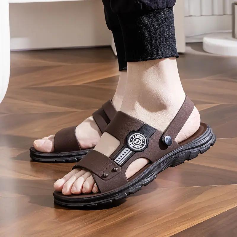 FashionMen's Sandal Open Breathable Male Shoe Slippers Pvc Indoor Clearance Sale Cheap Korean Style Expensives Comfortable Toe Adult V