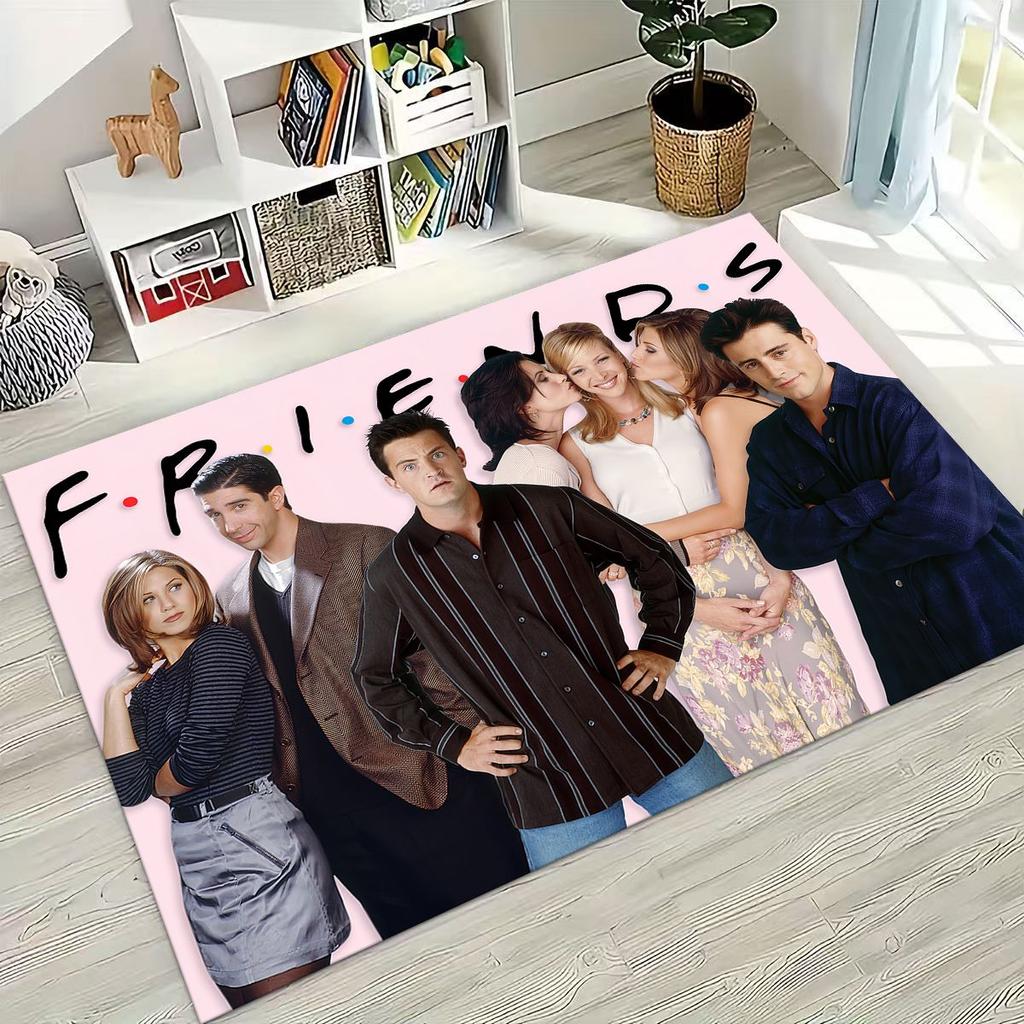 Klassisches Friends Central Perk Schild TV-Teppich für Schlafzimmer Wohnzimmer Sofa Zuhause Fußabtreter Dekor, Große rutschfeste Spielmatte für Kinder