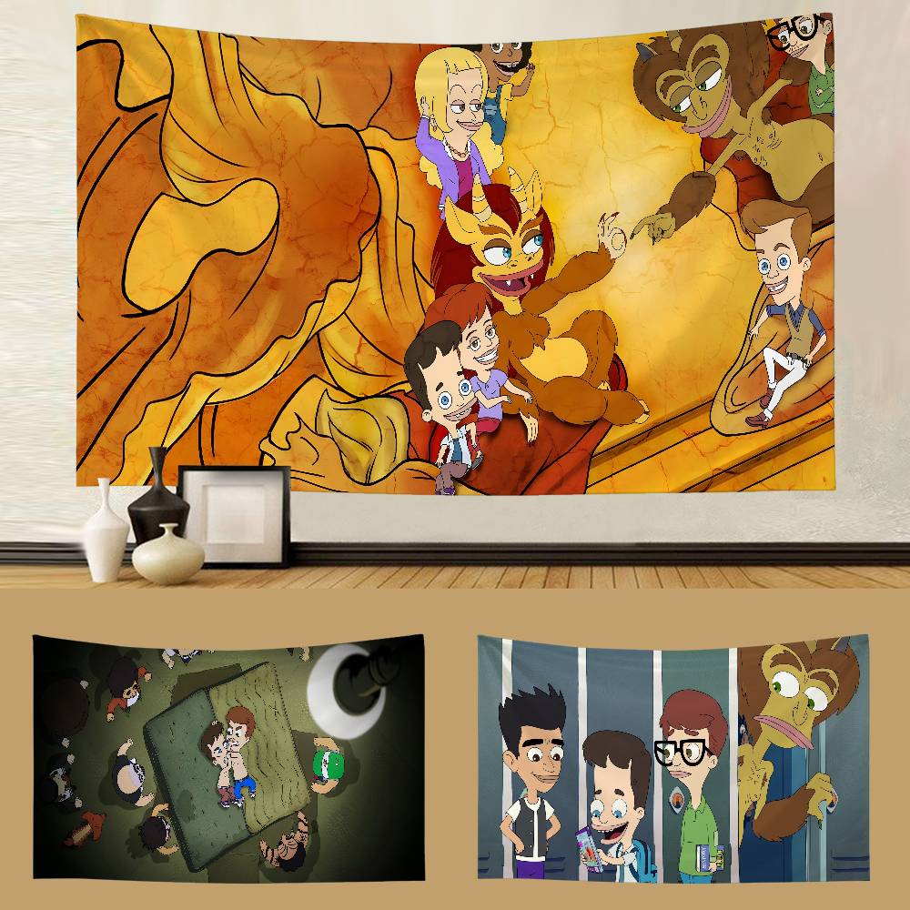 BBig Mouth Cartoon Tapestry Customizable Tapestries Of Various Styleswall Hangings Celebrity Photo Printingwall Hangings 100X70CM