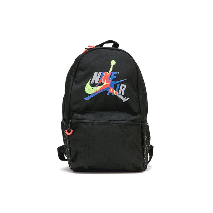 Jordan Colorful Flying Man Logo Splash Backpack Large Unisex Backpack Black 9A0381-407 Large