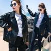 Fashionable Loose Short PU Leather Biker Jacket for Women Students Korean Style Thick Fleece Lined Slimming Outerwear for Autumn Winter