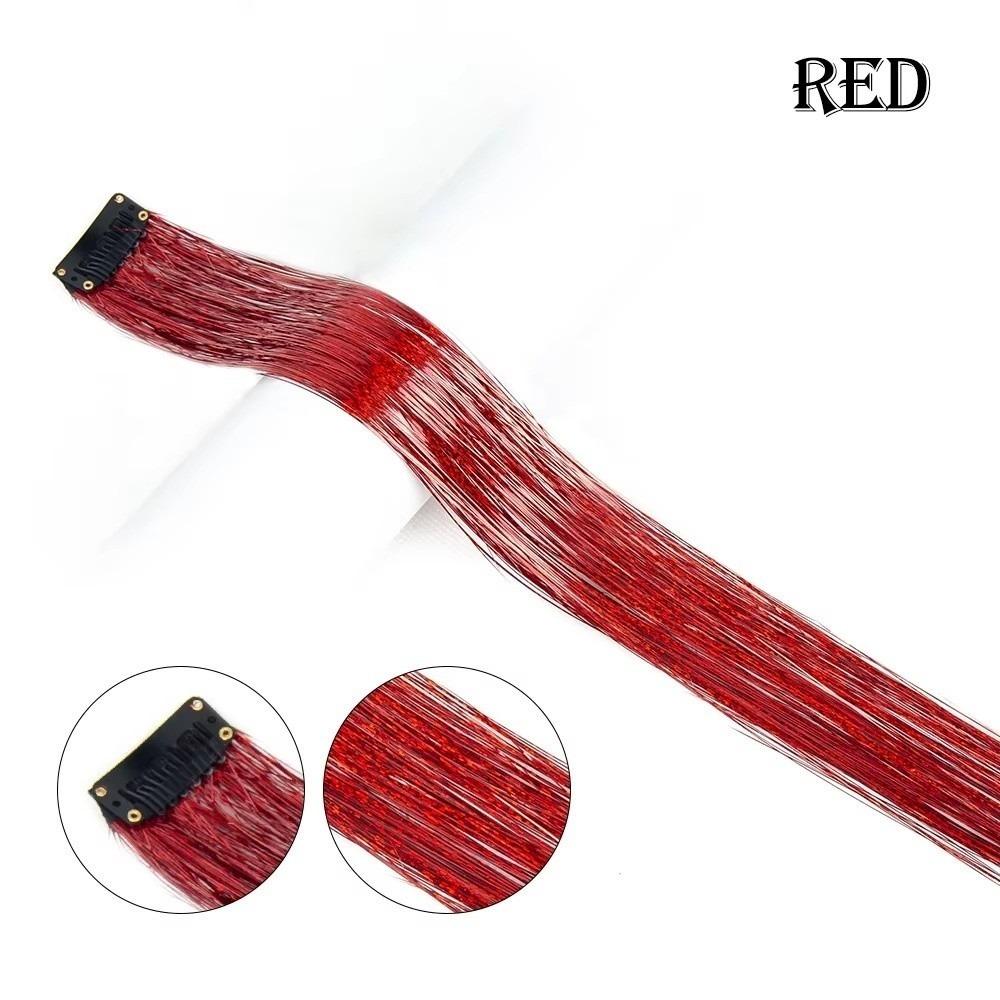 Highlights Clip Clip in Hair Extensions Glitter Colorful Fairy Hair Hair Tinsel Synthetic Long Straight Hair Highlights Girls