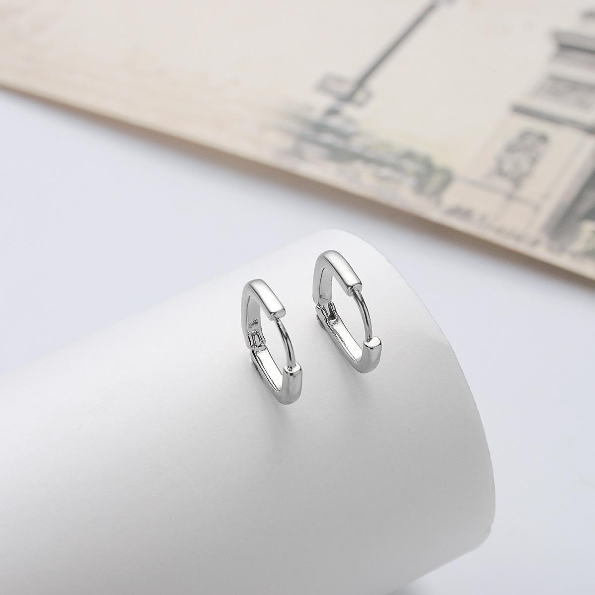 Cold wind design rhombus earrings, temperament square plain ring earrings earrings