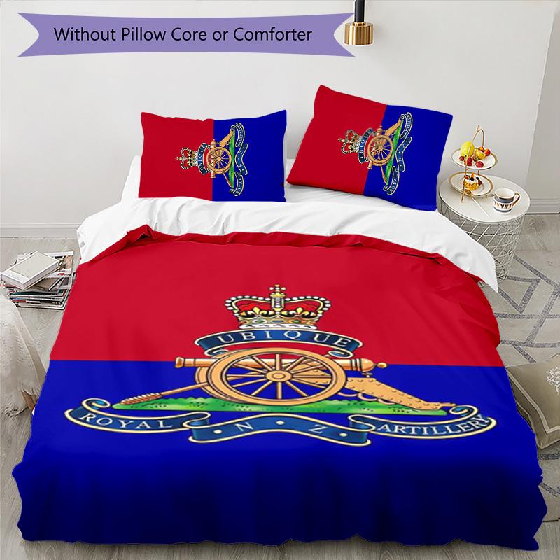 British Royal Artillery 3pcs Bedding Set Duvet Cover Closure Includes 1 Duvet Cover & 2 Pillowcases for All Seasons Bedroom Home Dorm Decor