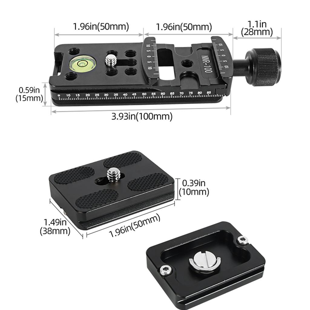 Aluminium Alloy Camera Clamp Long Board Clip Seat Universal Quick Release Plate NNR100/NNR100S Optional Clamp Mount