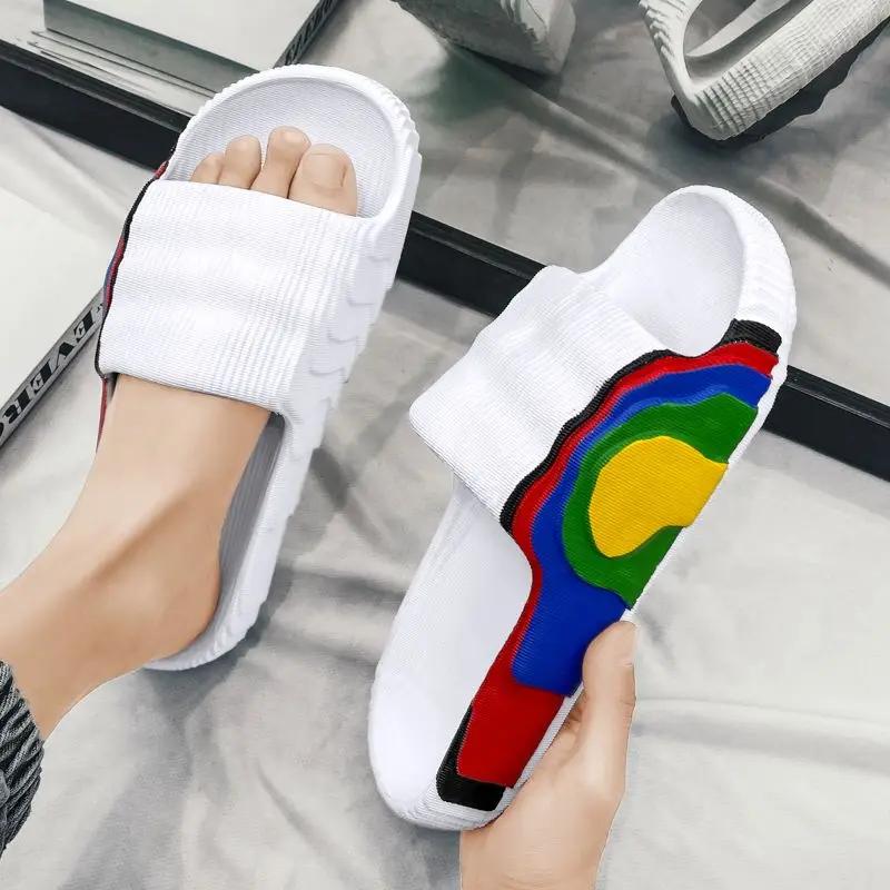 Male Slipper Platform Flat Soft Slides Sabot Rubber Men's Shoe Mascullino Summer Sale Adult 2025 Original Y2k Clappers