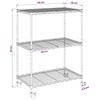 Storage Shelving Unit with 3 Shelves and Casters 60 x 35 x 81 cm Black 150 kg Capacity