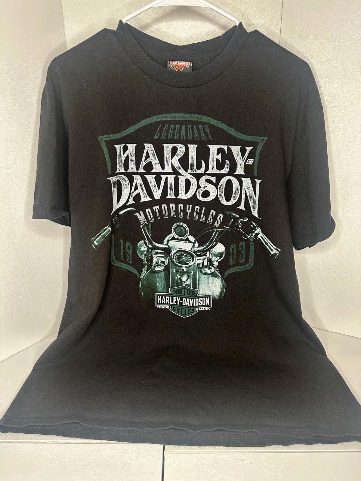 Harley Davidson Orlando Florida T-Shirt Unisex Large Black Biker Tee 2017 L