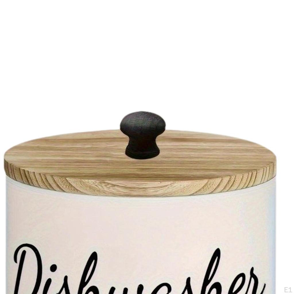 Dishwasher Capsule Container Dustproof Case Versatile with Lid Wooden Desk Organizer