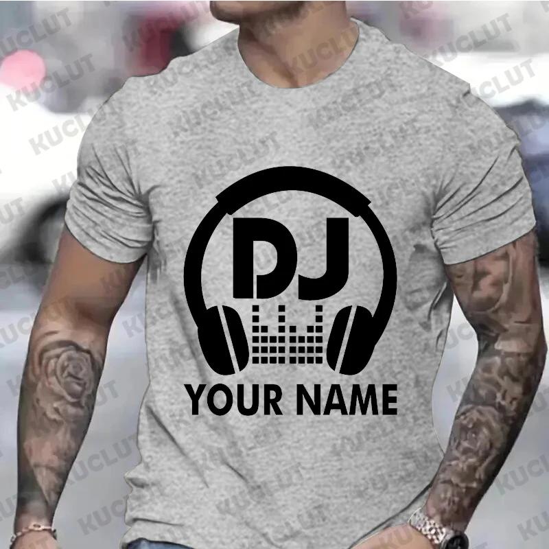 

Одежда для мужчин Персонализированные футболки с наушниками для диджеев, фирменные футболки с именами для поющих клубов, футболки на день рождения с индивидуальным дизайном XL коричневый