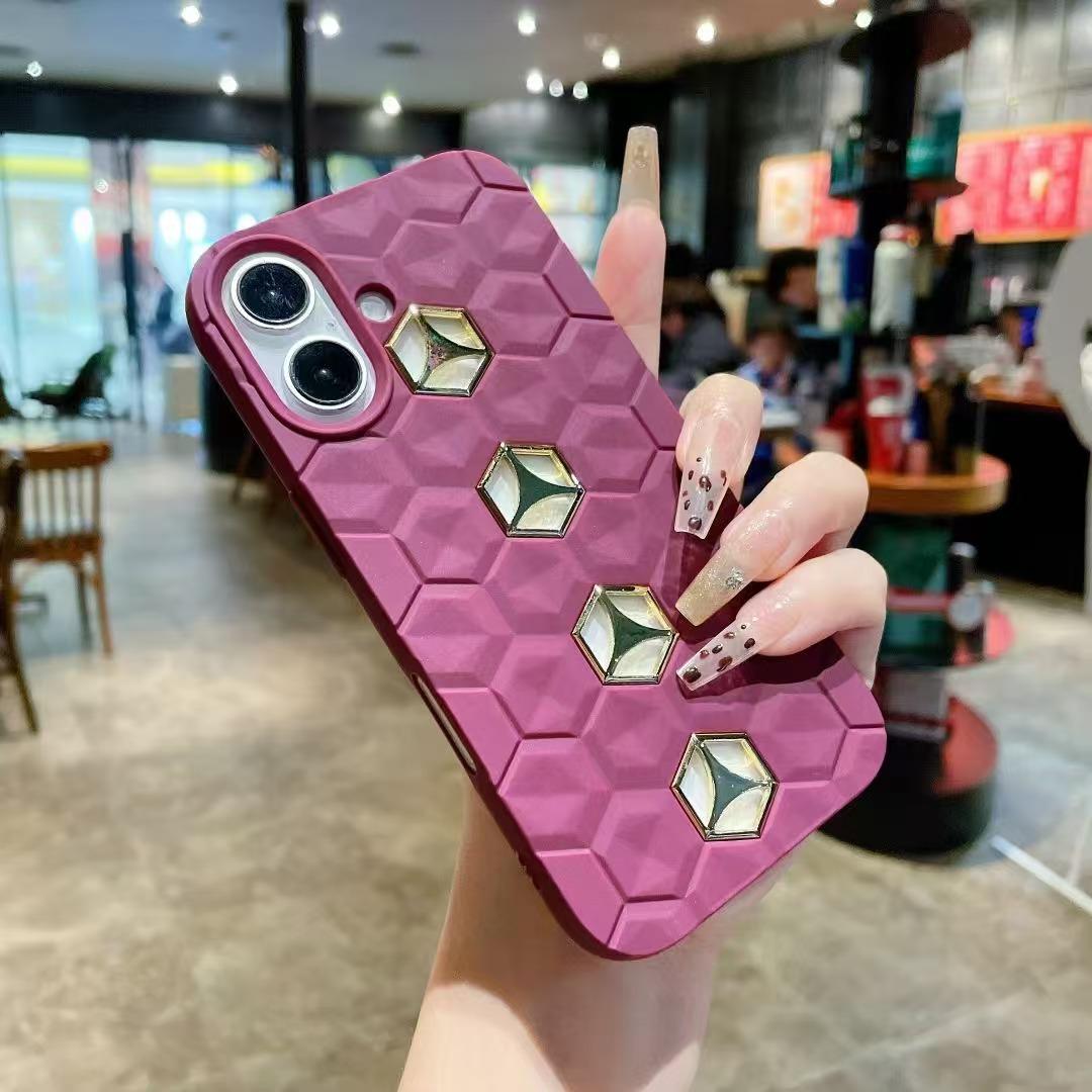 

Suitable for Apple 16promax Mesh Triangular Heat Dissipation Case Ip15/14 Frosted Soft Case Apple 16Plus